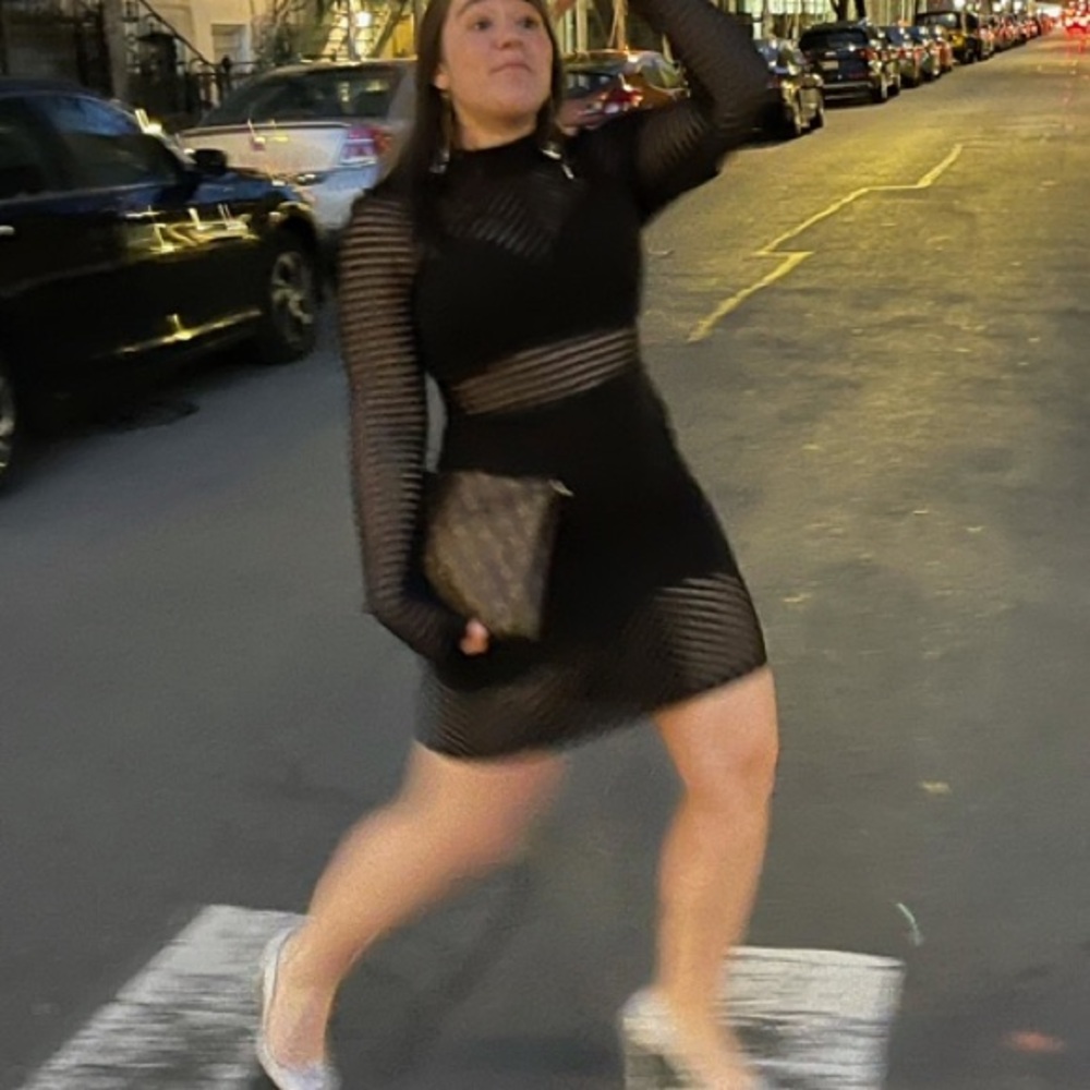 Black dress high neck long sleeve